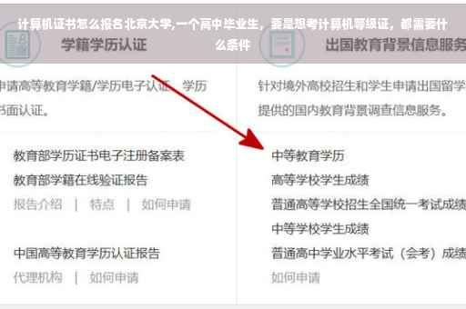 计算机证书怎么报名北京大学,一个高中毕业生，要是想考计算机等级证，都需要什么条件