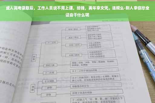 成人高考录取后，工作人员说不用上课，给钱，两年拿文凭。违规么-别人拿你毕业证会干什么呢