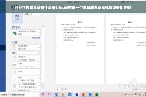职业学校毕业证有什么用处吗,现在拿一个本科毕业证具体有哪些用途呢