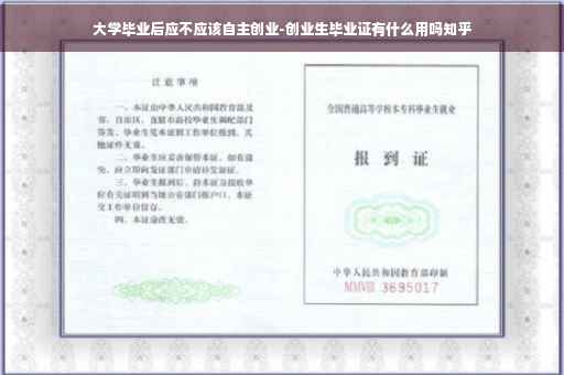 大学毕业后应不应该自主创业-创业生毕业证有什么用吗知乎