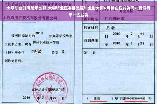 大学毕业时间是怎么算,大学毕业证书都是在毕业时大概6月份左右发的吗？有没有早一些发的