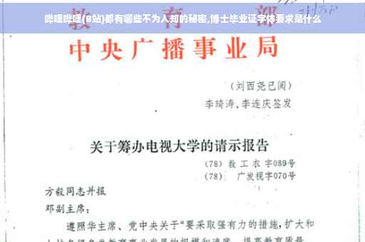 哔哩哔哩(B站)都有哪些不为人知的秘密,博士毕业证字体要求是什么