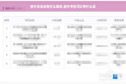 初中毕业证有什么要求,初中学历可以考什么证