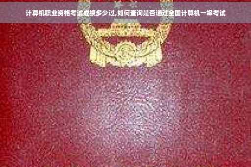 计算机职业资格考试成绩多少过,如何查询是否通过全国计算机一级考试