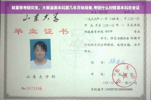 如果想考研究生，大概需要本科第几年开始准备,考研什么时候要本科毕业证