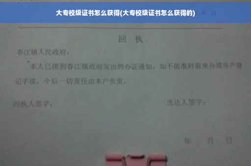 大专校级证书怎么获得(大专校级证书怎么获得的)