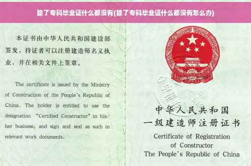 除了专科毕业证什么都没有(除了专科毕业证什么都没有怎么办)