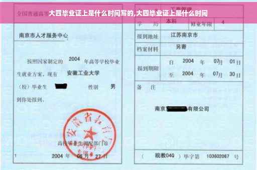 大四毕业证上是什么时间写的,大四毕业证上是什么时间