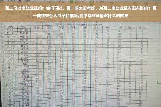 高二可以拿毕业证吗？如何可以，高一期末没考好，对高二拿毕业证有没有影响？高一成绩会存入电子档案吗,高中毕业证最迟什么时候发
