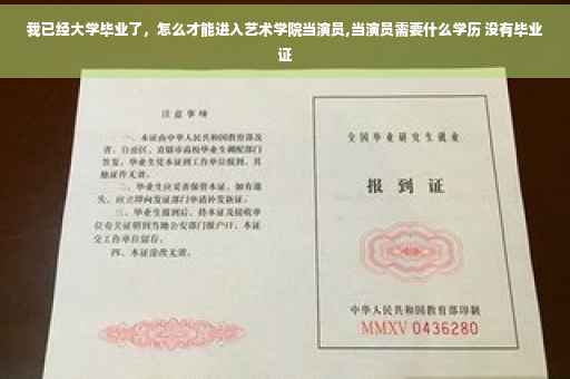 我已经大学毕业了，怎么才能进入艺术学院当演员,当演员需要什么学历 没有毕业证