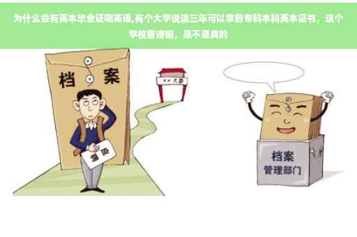 为什么会有两本毕业证呢英语,有个大学说读三年可以拿到专科本科两本证书，这个学校靠谱嘛，是不是真的
