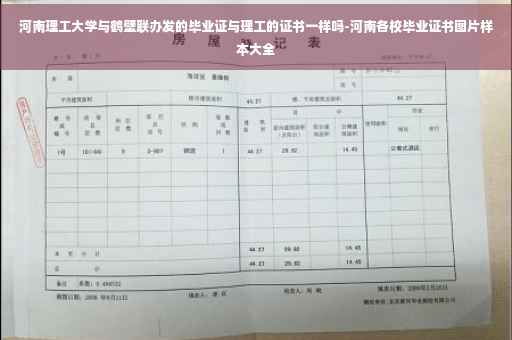 河南理工大学与鹤壁联办发的毕业证与理工的证书一样吗-河南各校毕业证书图片样本大全