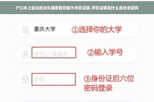 户口本上标注的文化程度能否做为学历证明,学历证明是什么是毕业证吗