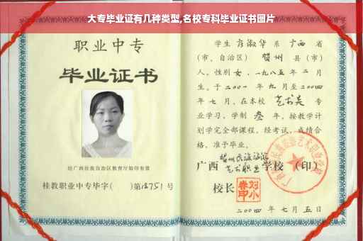 大专毕业证有几种类型,名校专科毕业证书图片 大专毕业证有几种类型,名校专科毕业证书图片