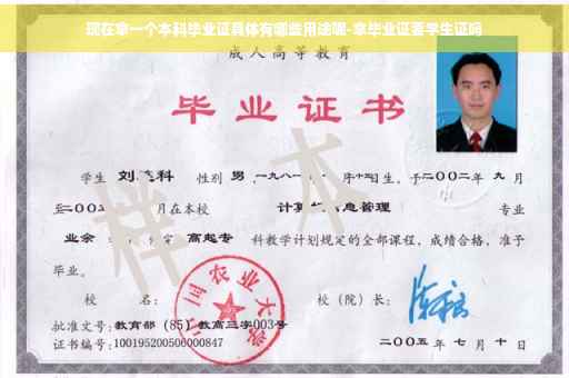 现在拿一个本科毕业证具体有哪些用途呢-拿毕业证要学生证吗