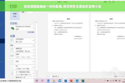 你知道哪些轰动一时的悬案,有没有男主很皮的言情小说