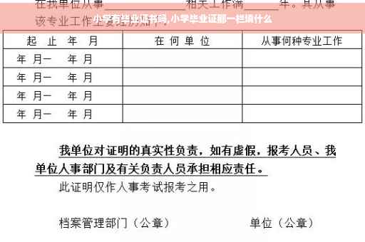 小学有毕业证书吗,小学毕业证那一栏填什么