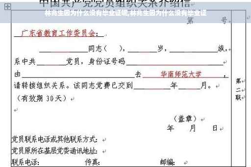 林兆生因为什么没有毕业证呢,林兆生因为什么没有毕业证