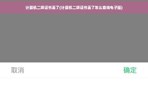 计算机二级证书丢了(计算机二级证书丢了怎么查询电子版)