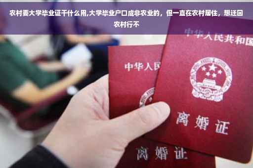 农村要大学毕业证干什么用,大学毕业户口成非农业的，但一直在农村居住，想迁回农村行不