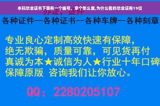 本科毕业证书下面有一个编号，拿个怎么查,为什么我的毕业证有19位