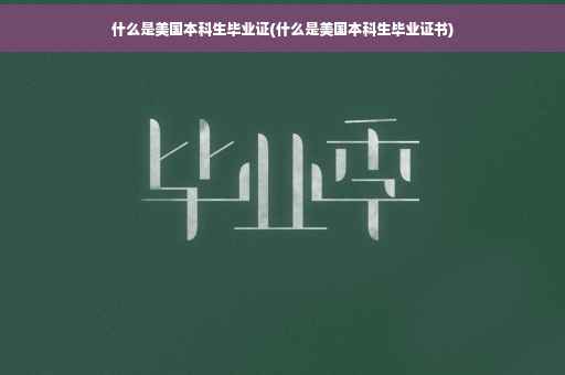 什么是美国本科生毕业证(什么是美国本科生毕业证书)