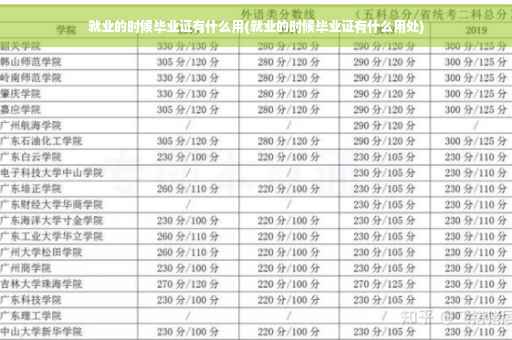 就业的时候毕业证有什么用(就业的时候毕业证有什么用处)