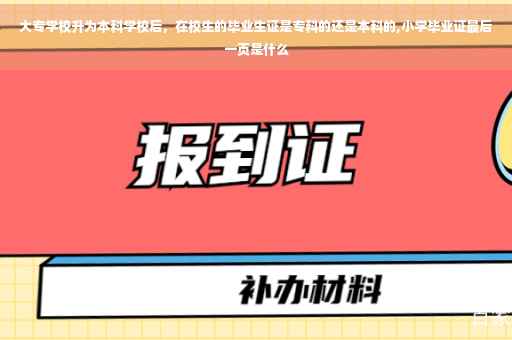 大专学校升为本科学校后，在校生的毕业生证是专科的还是本科的,小学毕业证最后一页是什么