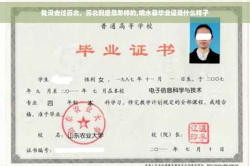 我没去过苏北，苏北到底是怎样的,响水县毕业证是什么样子