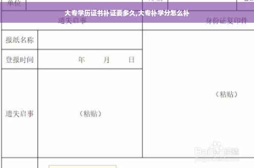 大专学历证书补证要多久,大专补学分怎么补