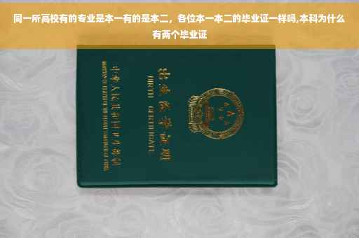 同一所高校有的专业是本一有的是本二，各位本一本二的毕业证一样吗,本科为什么有两个毕业证