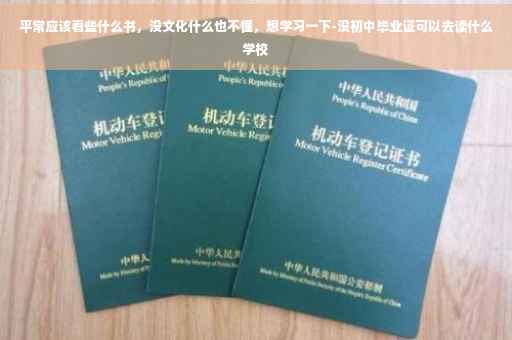 平常应该看些什么书，没文化什么也不懂，想学习一下-没初中毕业证可以去读什么学校