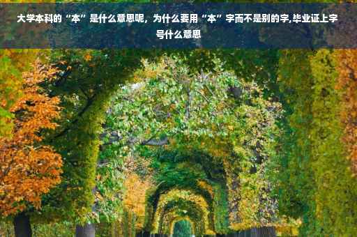 大学本科的“本”是什么意思呢，为什么要用“本”字而不是别的字,毕业证上字 号什么意思
