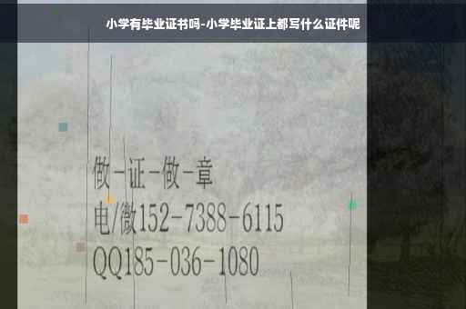 小学有毕业证书吗-小学毕业证上都写什么证件呢