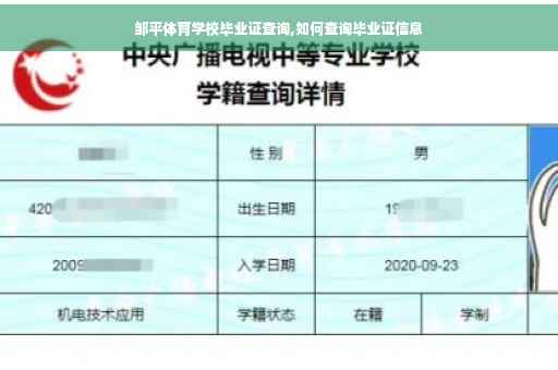 邹平体育学校毕业证查询,如何查询毕业证信息