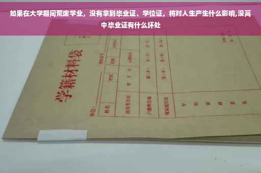 如果在大学期间荒废学业，没有拿到毕业证、学位证，将对人生产生什么影响,没高中毕业证有什么坏处