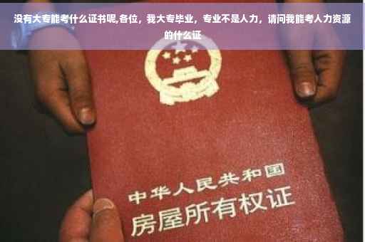 没有大专能考什么证书呢,各位，我大专毕业，专业不是人力，请问我能考人力资源的什么证