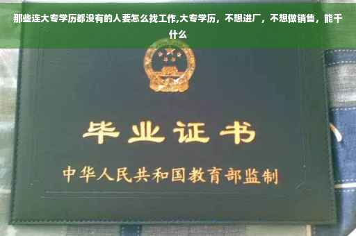 那些连大专学历都没有的人要怎么找工作,大专学历，不想进厂，不想做销售，能干什么