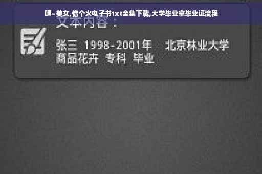 嘿~美女,借个火电子书txt全集下载,大学毕业拿毕业证流程