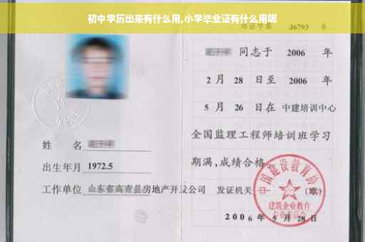 初中学历出来有什么用,小学毕业证有什么用呢