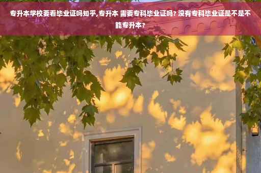 专升本学校要看毕业证吗知乎,专升本 需要专科毕业证吗? 没有专科毕业证是不是不能专升本?