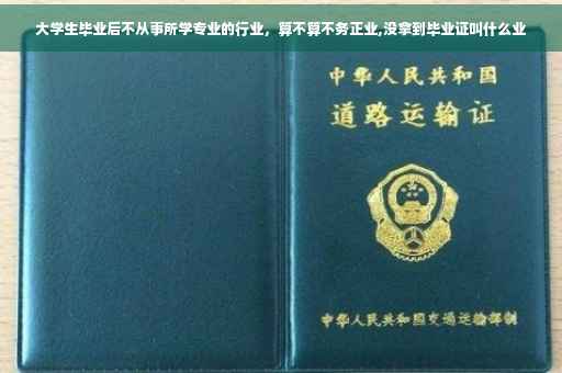 大学生毕业后不从事所学专业的行业，算不算不务正业,没拿到毕业证叫什么业