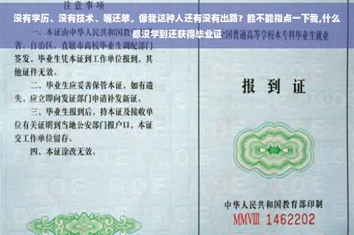 没有学历、没有技术、嘴还笨，像我这种人还有没有出路？能不能指点一下我,什么都没学到还获得毕业证