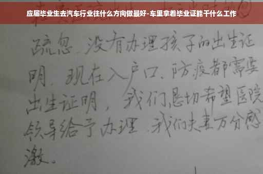 应届毕业生去汽车行业往什么方向做最好-车里拿着毕业证能干什么工作