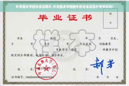 中专美术学校毕业证图片,中央美术学院附中的毕业证是中专学历吗?