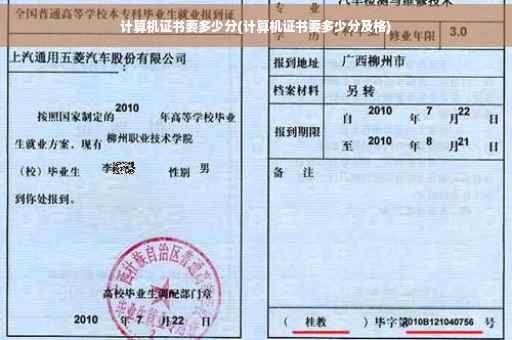 计算机证书要多少分(计算机证书要多少分及格)