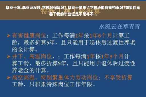 毕业十年,毕业证没领,学校会保留吗?,毕业十多年了学校还能有我档案吗?如果档案丢了我的毕业证是不是补不...