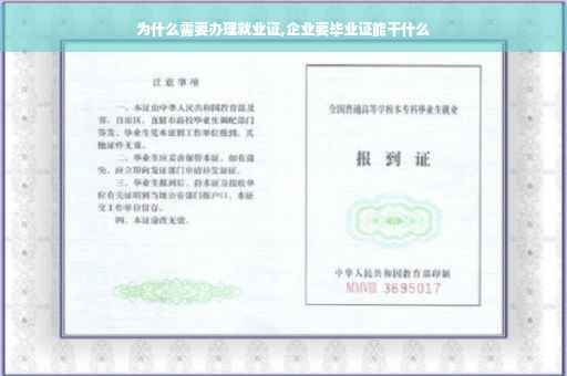 为什么需要办理就业证,企业要毕业证能干什么