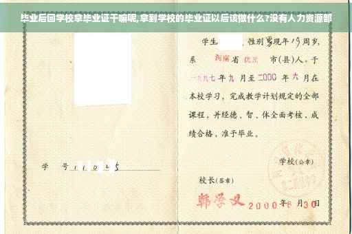 毕业后回学校拿毕业证干嘛呢,拿到学校的毕业证以后该做什么?没有人力资源部