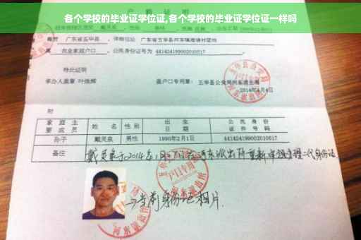 各个学校的毕业证学位证,各个学校的毕业证学位证一样吗